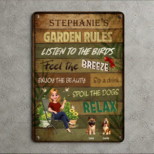 Garden Rules Metal Signs – Custom Spoil The Dogs For Gift