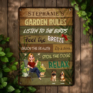 Garden Rules Metal Signs – Custom Spoil The Dogs For Gift