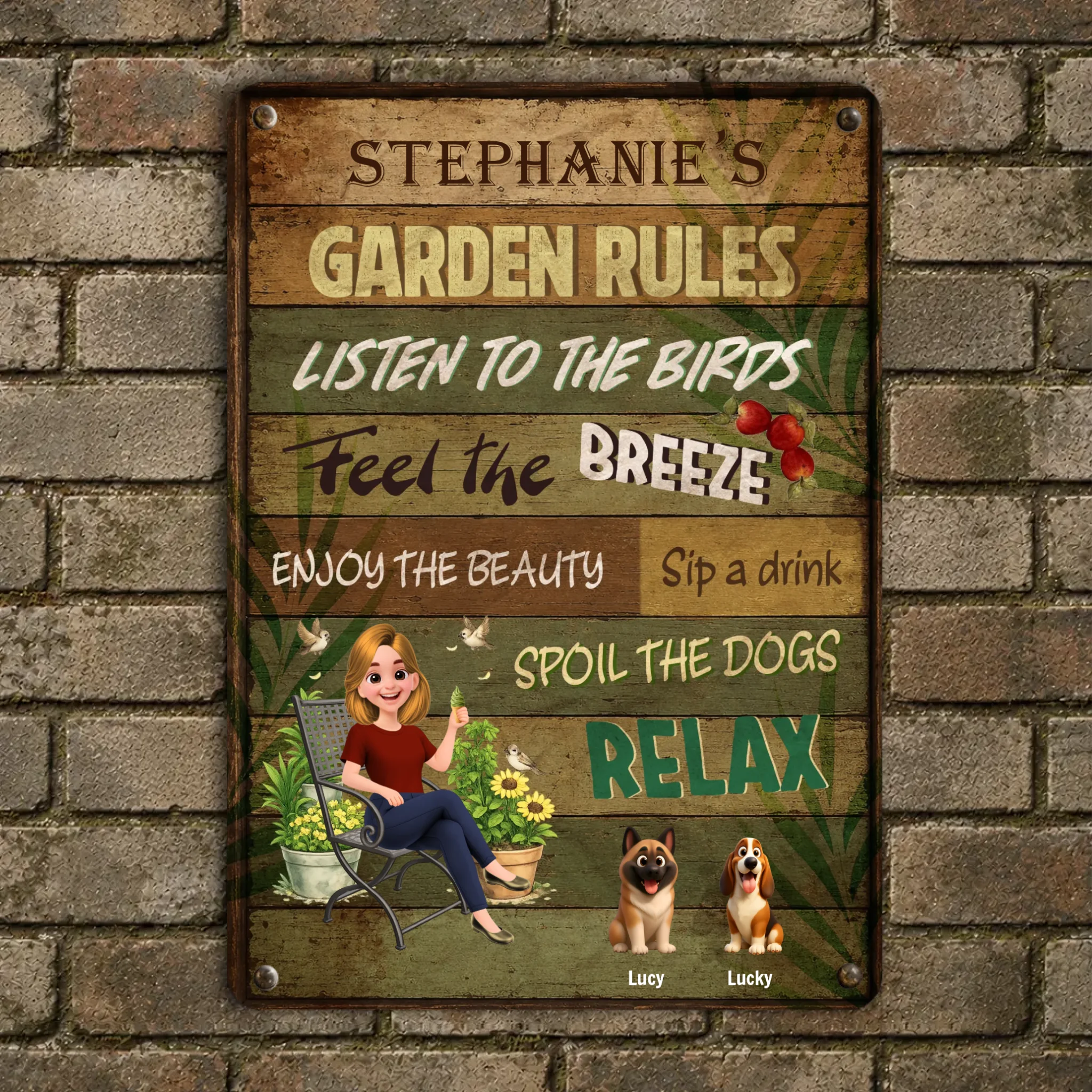 Garden Rules Metal Signs – Custom Spoil The Dogs For Gift