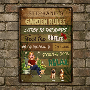 Garden Rules Metal Signs – Custom Spoil The Dogs For Gift
