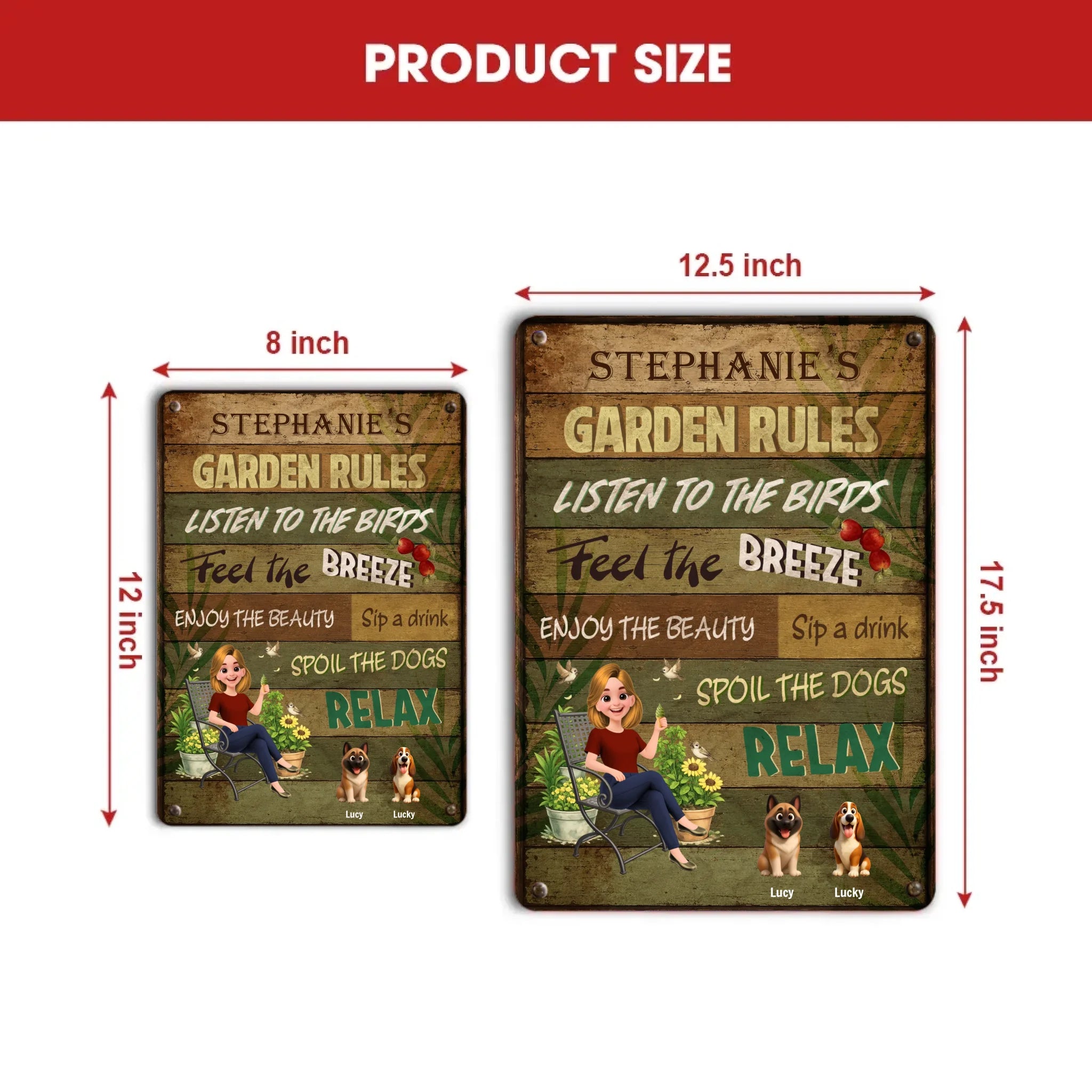 Garden Rules Metal Signs – Custom Spoil The Dogs For Gift