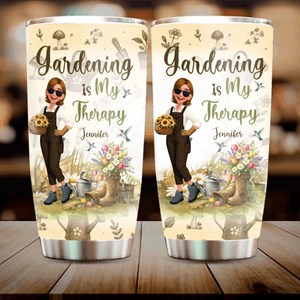 Bespoke Gardeners Tumbler - Gardening Is My Therapy