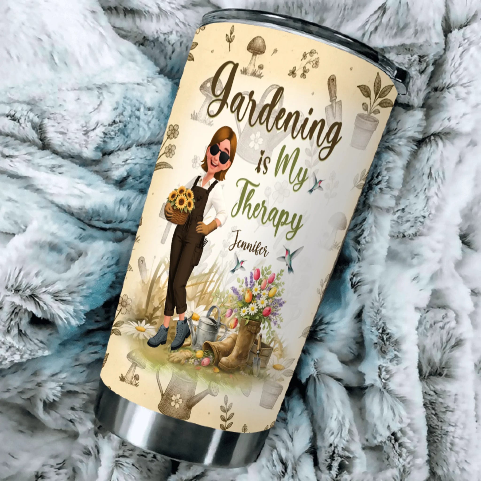 Bespoke Gardeners Tumbler - Gardening Is My Therapy