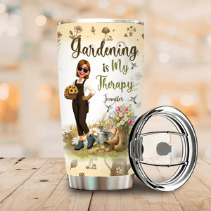 Bespoke Gardeners Tumbler - Gardening Is My Therapy