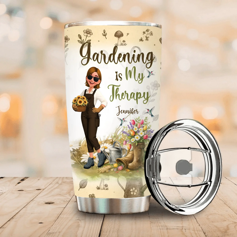 Bespoke Gardeners Tumbler - Gardening Is My Therapy