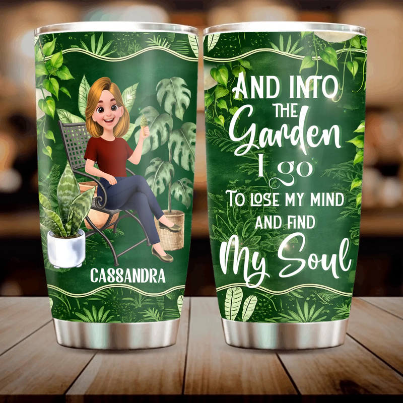Personalized Into The Garden I Go Dark Green Tumbler – Soul Gift Cup