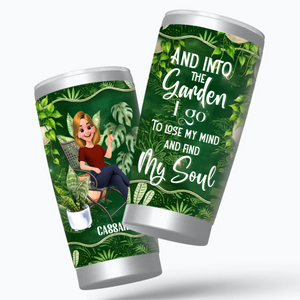 Personalized Into The Garden I Go Dark Green Tumbler – Soul Gift Cup