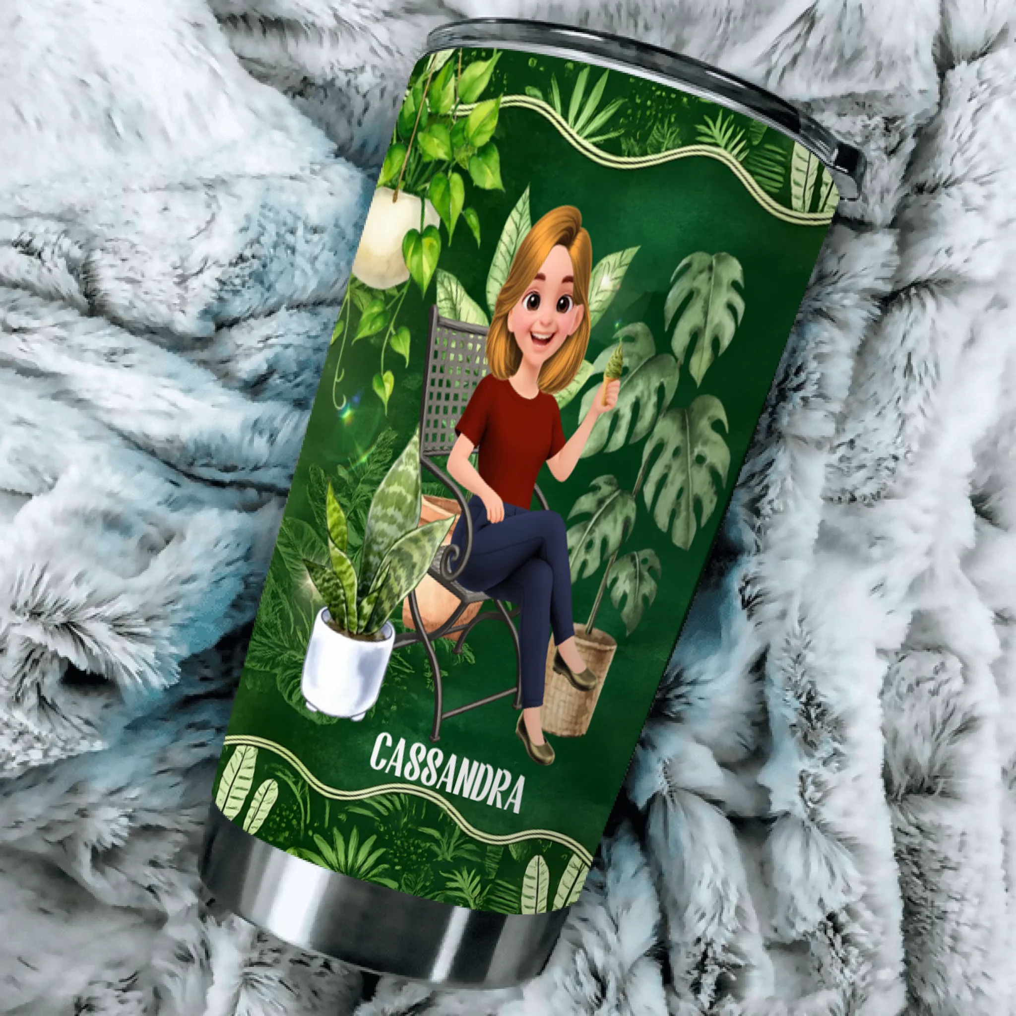 Personalized Into The Garden I Go Dark Green Tumbler – Soul Gift Cup