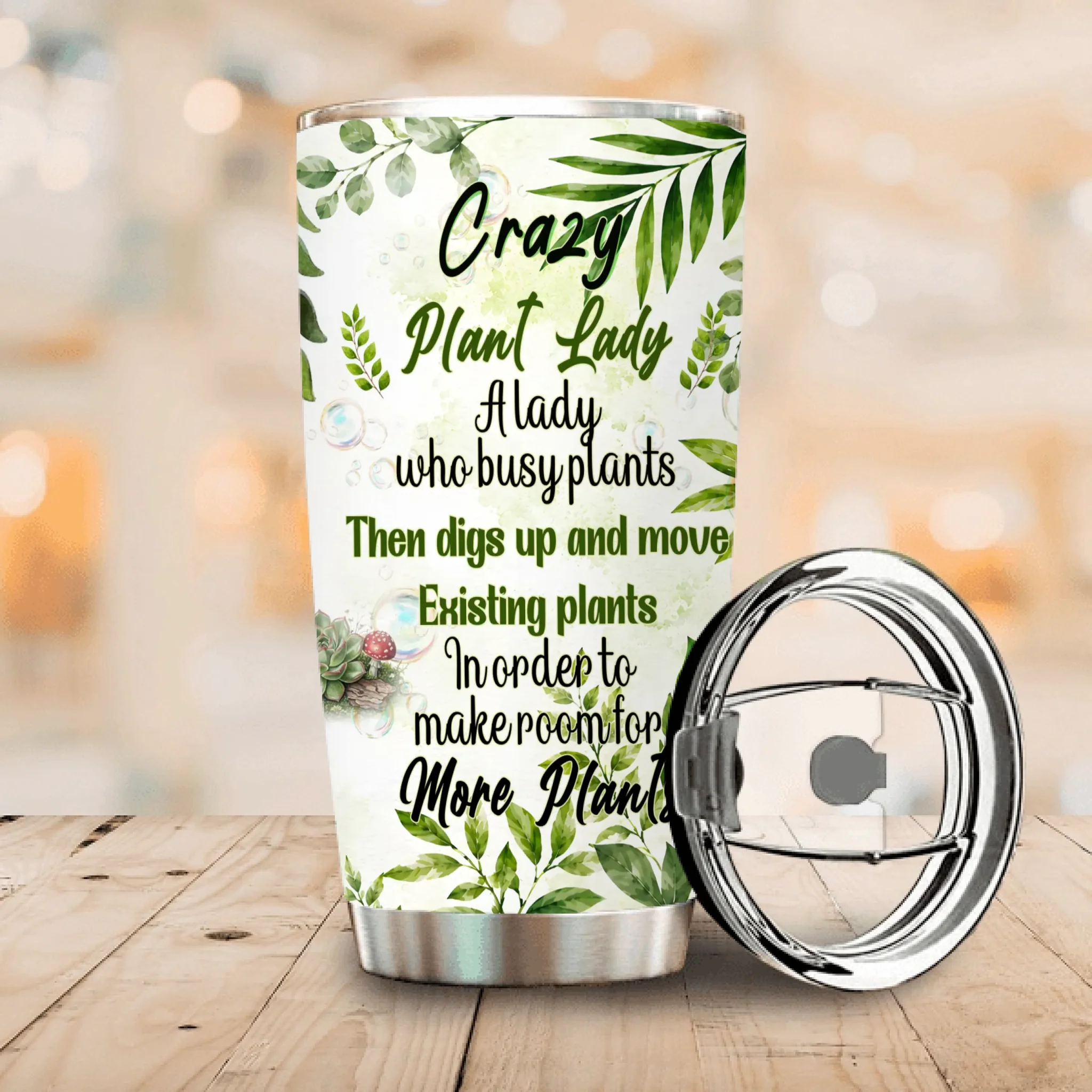 Custom Crazy Plant Lady Tumbler – More Plants Cup Gift