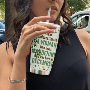 Unique December Gardening Woman Tumbler – Plant Lady Gift Mug