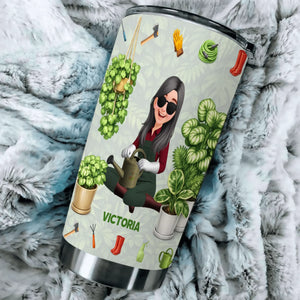 Unique December Gardening Woman Tumbler – Plant Lady Gift Mug