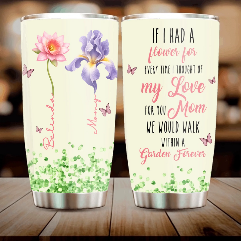 Personalized Birth Month Flowers Tumblers – Bespoke Name Mug Gift