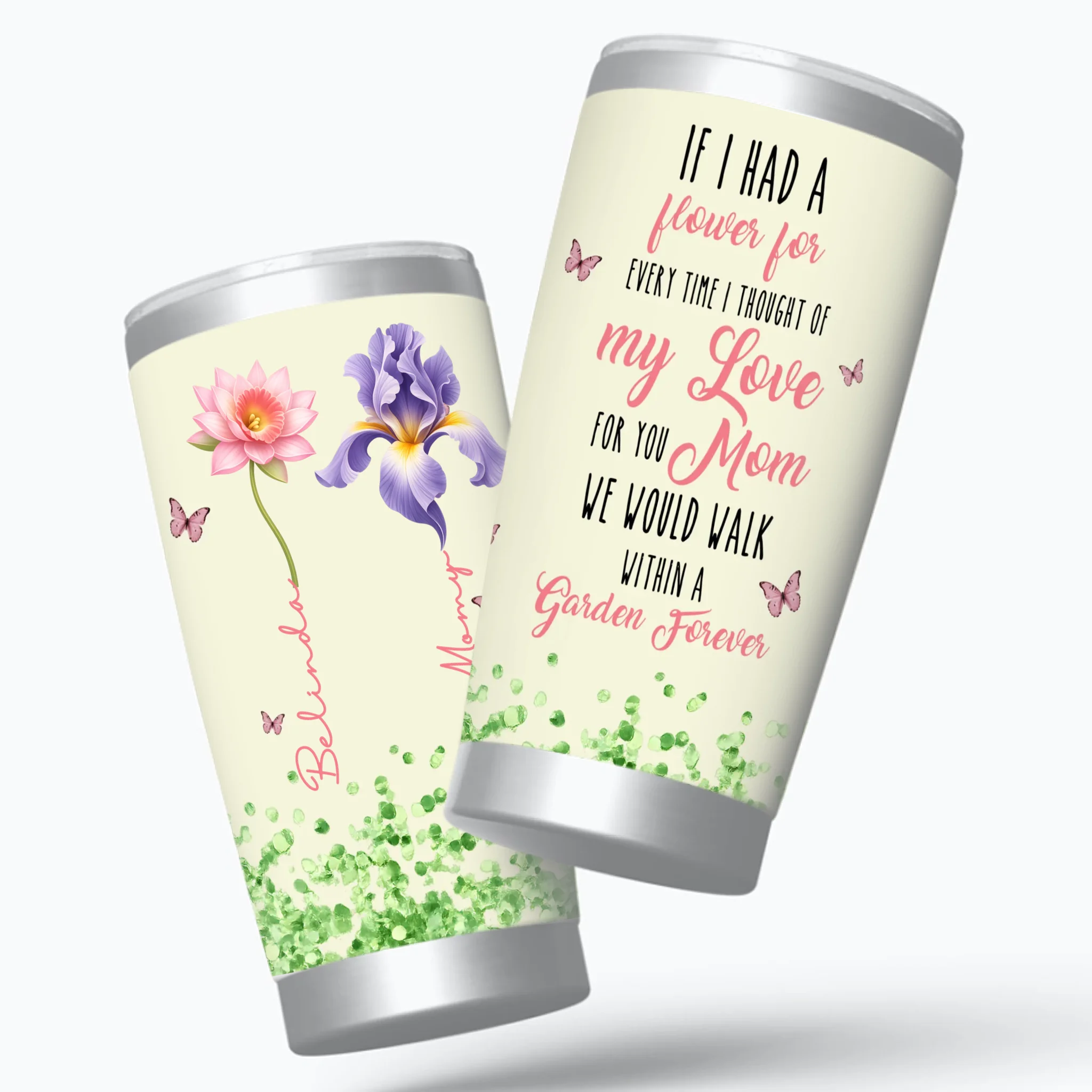 Personalized Birth Month Flowers Tumblers – Bespoke Name Mug Gift