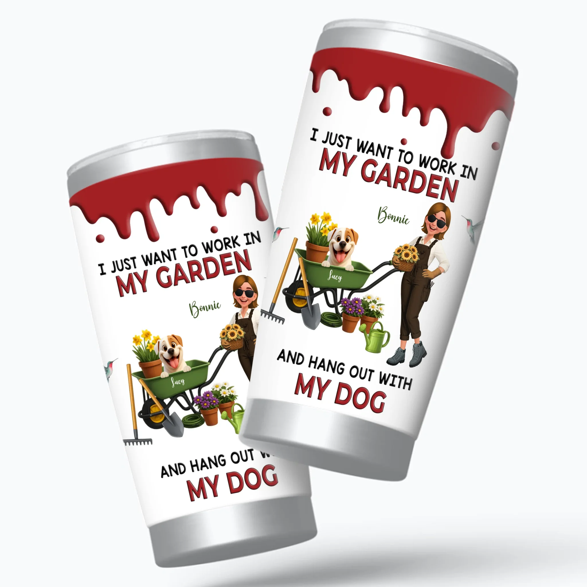 Personalized Just Want To Work In My Garden Tumbler – Customized Gardener Cup