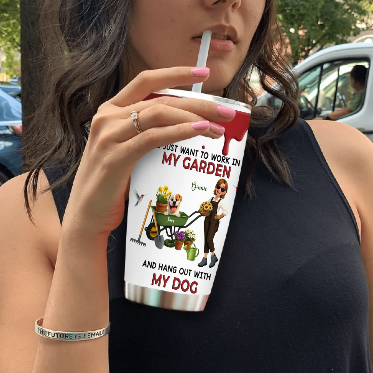 Personalized Just Want To Work In My Garden Tumbler – Customized Gardener Cup