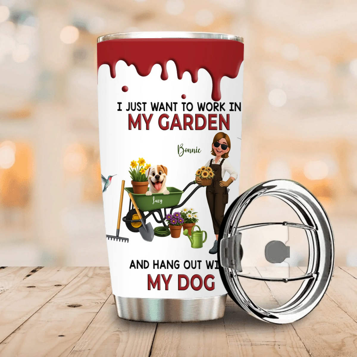 Personalized Just Want To Work In My Garden Tumbler – Customized Gardener Cup