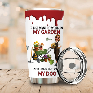 Personalized Just Want To Work In My Garden Tumbler – Customized Gardener Cup