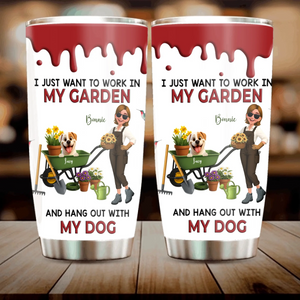 Personalized Just Want To Work In My Garden Tumbler – Customized Gardener Cup