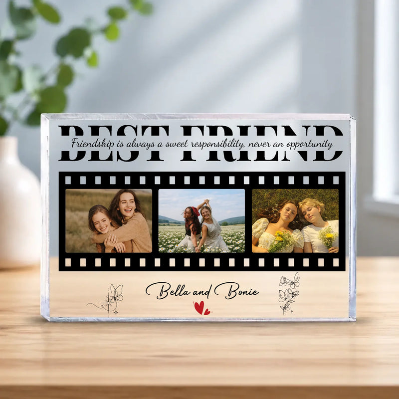 Personalized Bestie Acrylic Plaque With Photos – Best Friend Gift