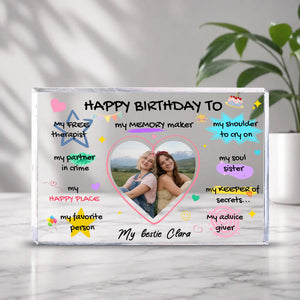 Personalized Bestie Birthday Acrylic Plaque With Photo | 89Prints