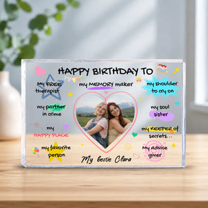 Personalized Bestie Birthday Acrylic Plaque With Photo | 89Prints