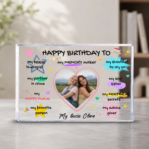 Personalized Bestie Birthday Acrylic Plaque With Photo | 89Prints