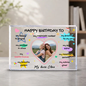 Custom Bestie Acrylic Plaque with Photo and Name for Best Friends