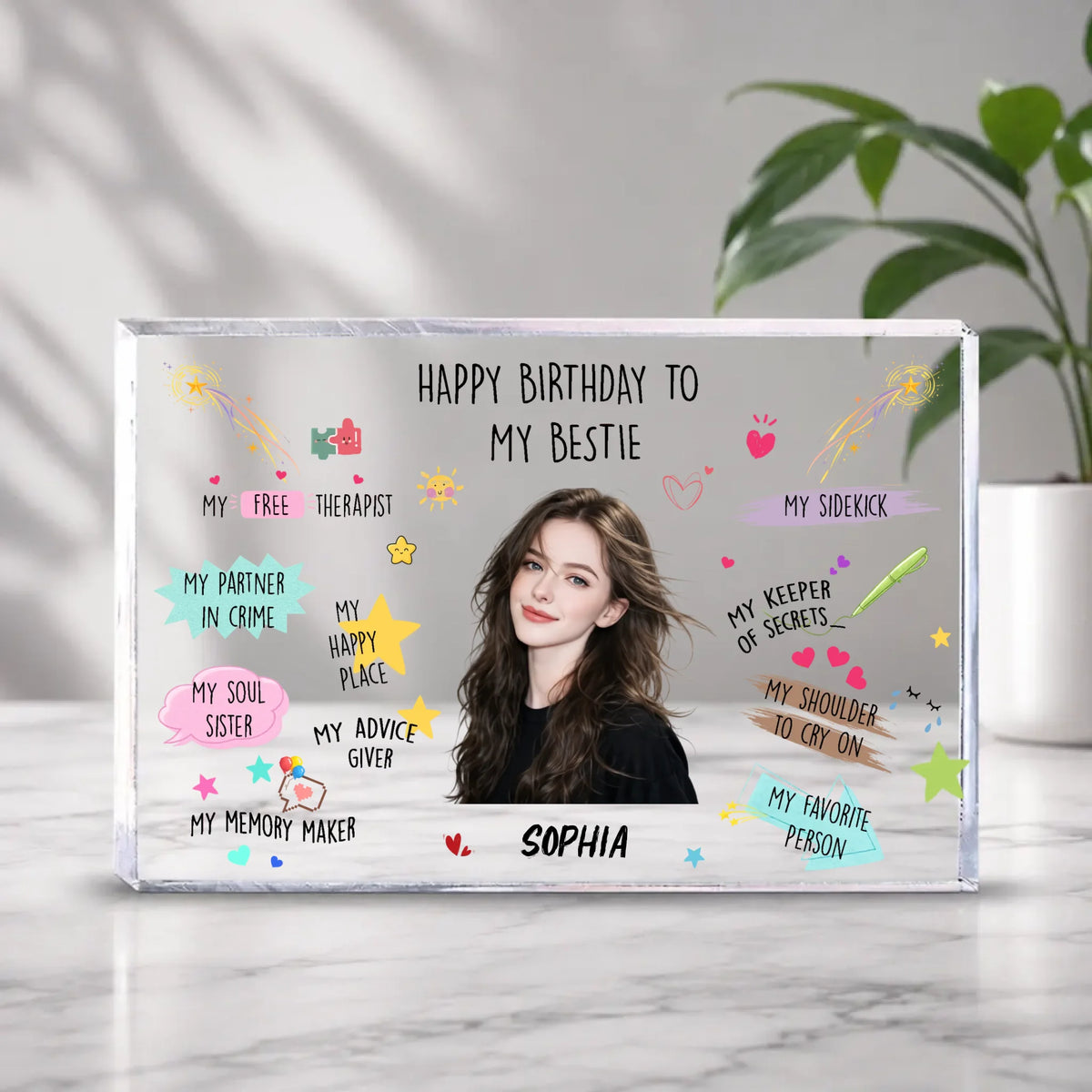 Personalized Best Friend Birthday Acrylic Photo Plaque