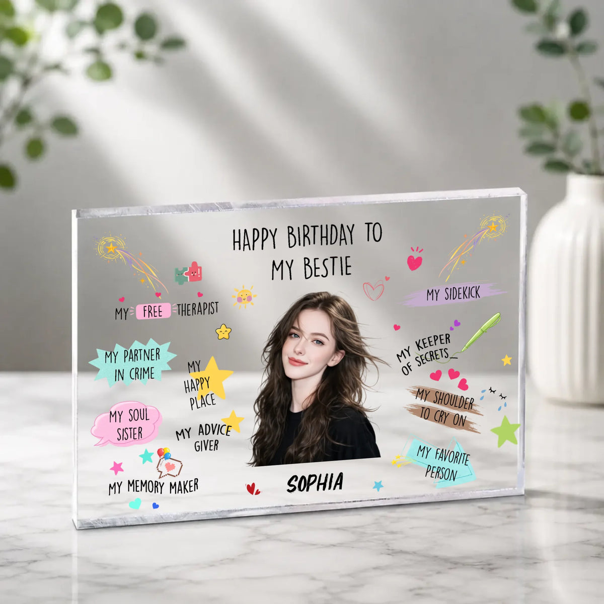 Personalized Best Friend Birthday Acrylic Photo Plaque