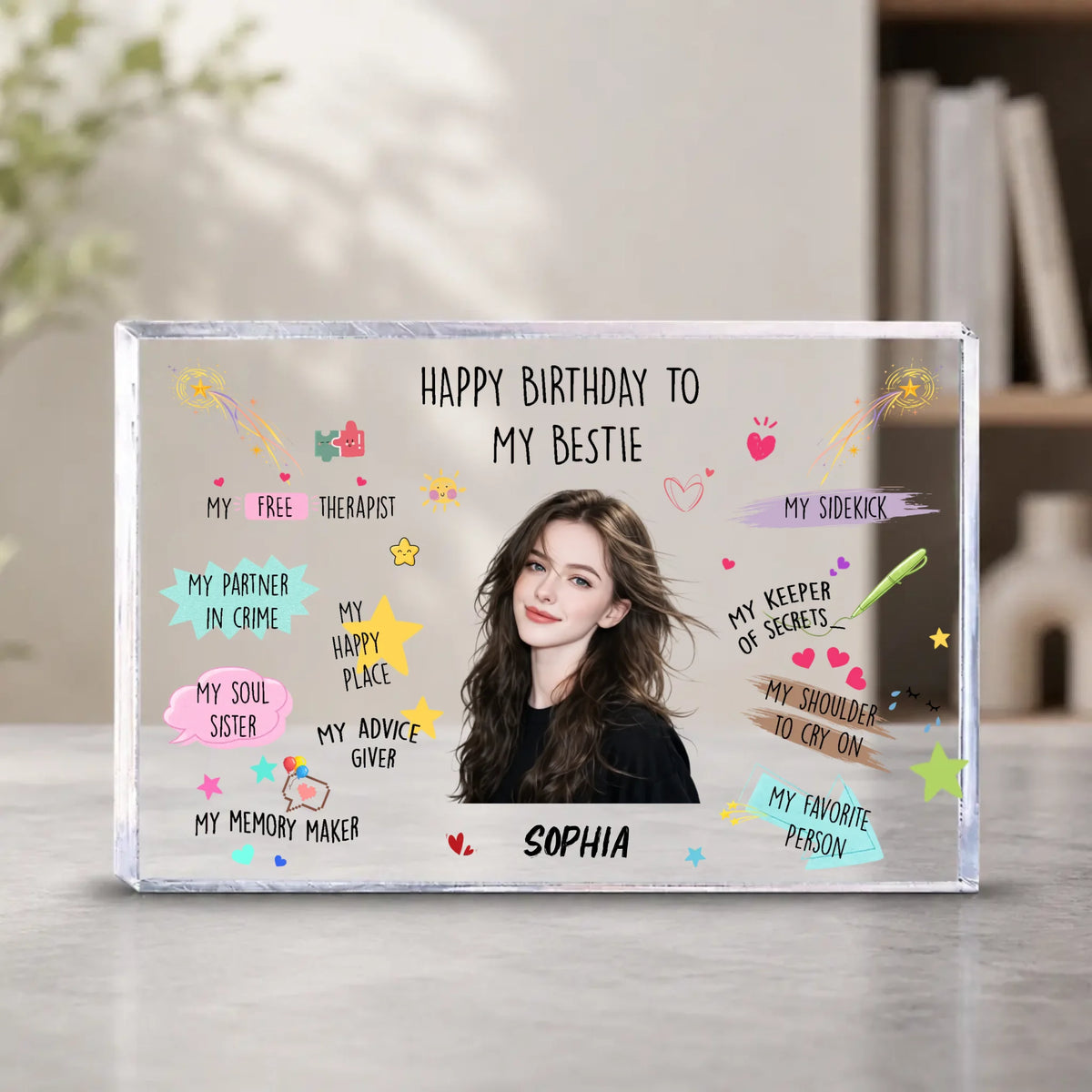 Personalized Best Friend Birthday Acrylic Photo Plaque
