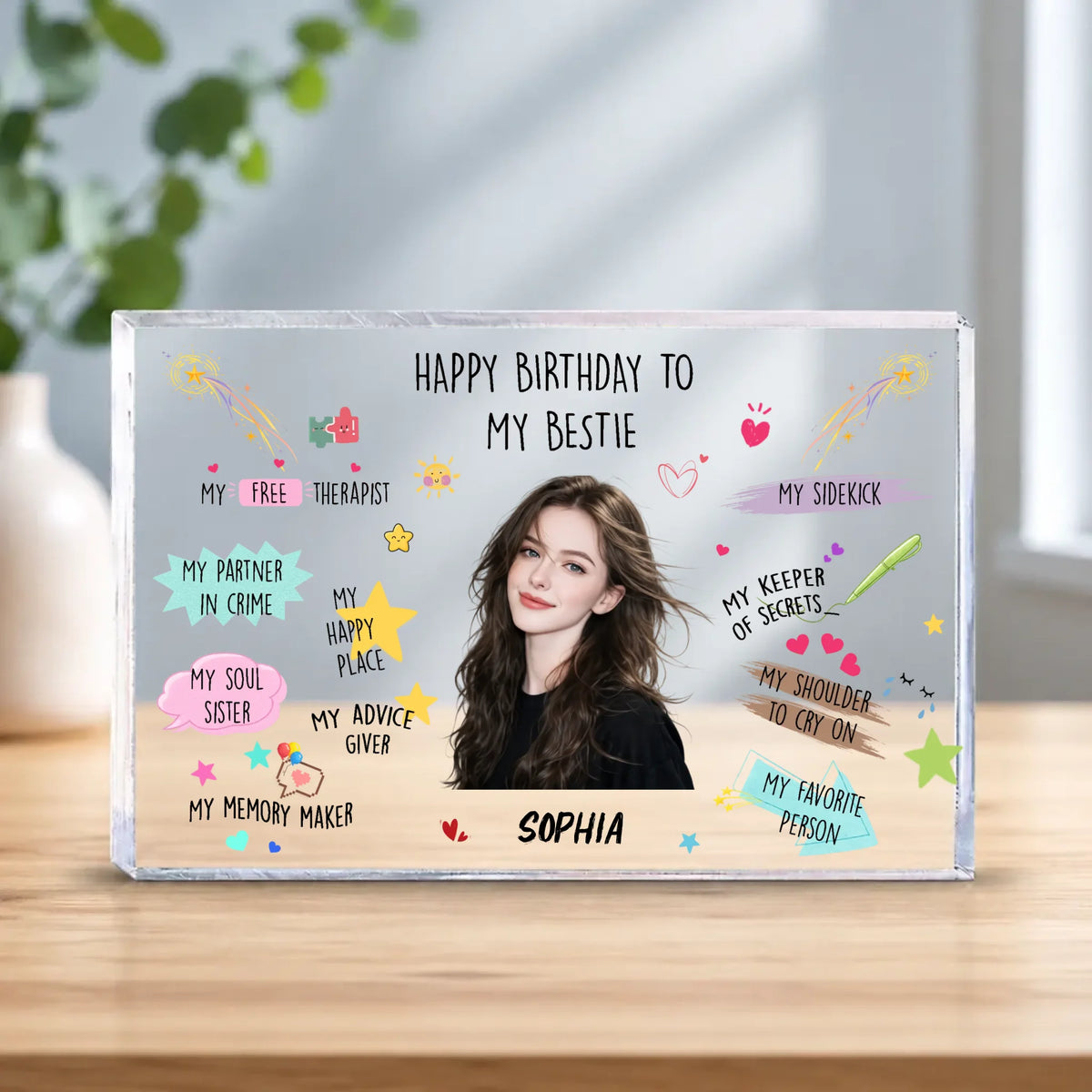 Personalized Best Friend Birthday Acrylic Photo Plaque