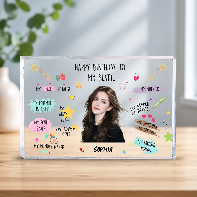 Personalized Best Friend Birthday Acrylic Photo Plaque