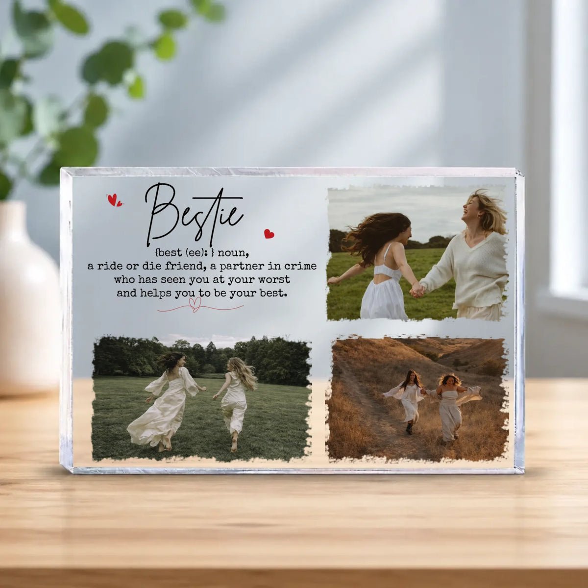 Custom Bestie Acrylic Plaque With Personalized Photo Collage-89Prints
