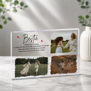 Custom Bestie Acrylic Plaque With Personalized Photo Collage-89Prints