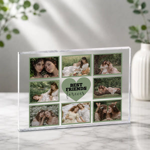 Personalized Best Friend Acrylic Plaque With Photo Collage-89Prints