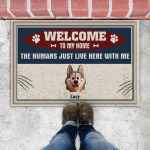 Personalized Dog & Cat Welcome Doormat – Custom Pet Names & Funny Dog Lover Gift