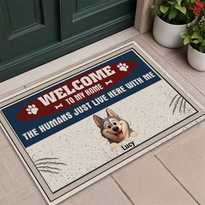 Personalized Dog & Cat Welcome Doormat – Custom Pet Names & Funny Dog Lover Gift