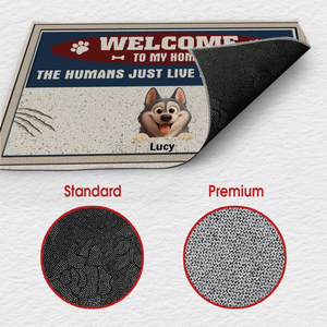 Personalized Dog & Cat Welcome Doormat – Custom Pet Names & Funny Dog Lover Gift