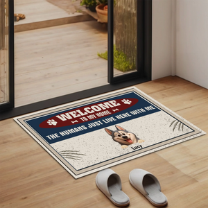 Personalized Dog & Cat Welcome Doormat – Custom Pet Names & Funny Dog Lover Gift