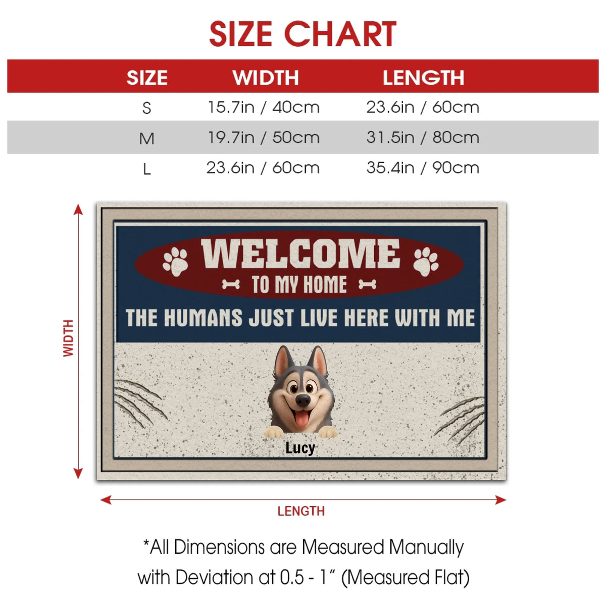 Personalized Dog & Cat Welcome Doormat – Custom Pet Names & Funny Dog Lover Gift