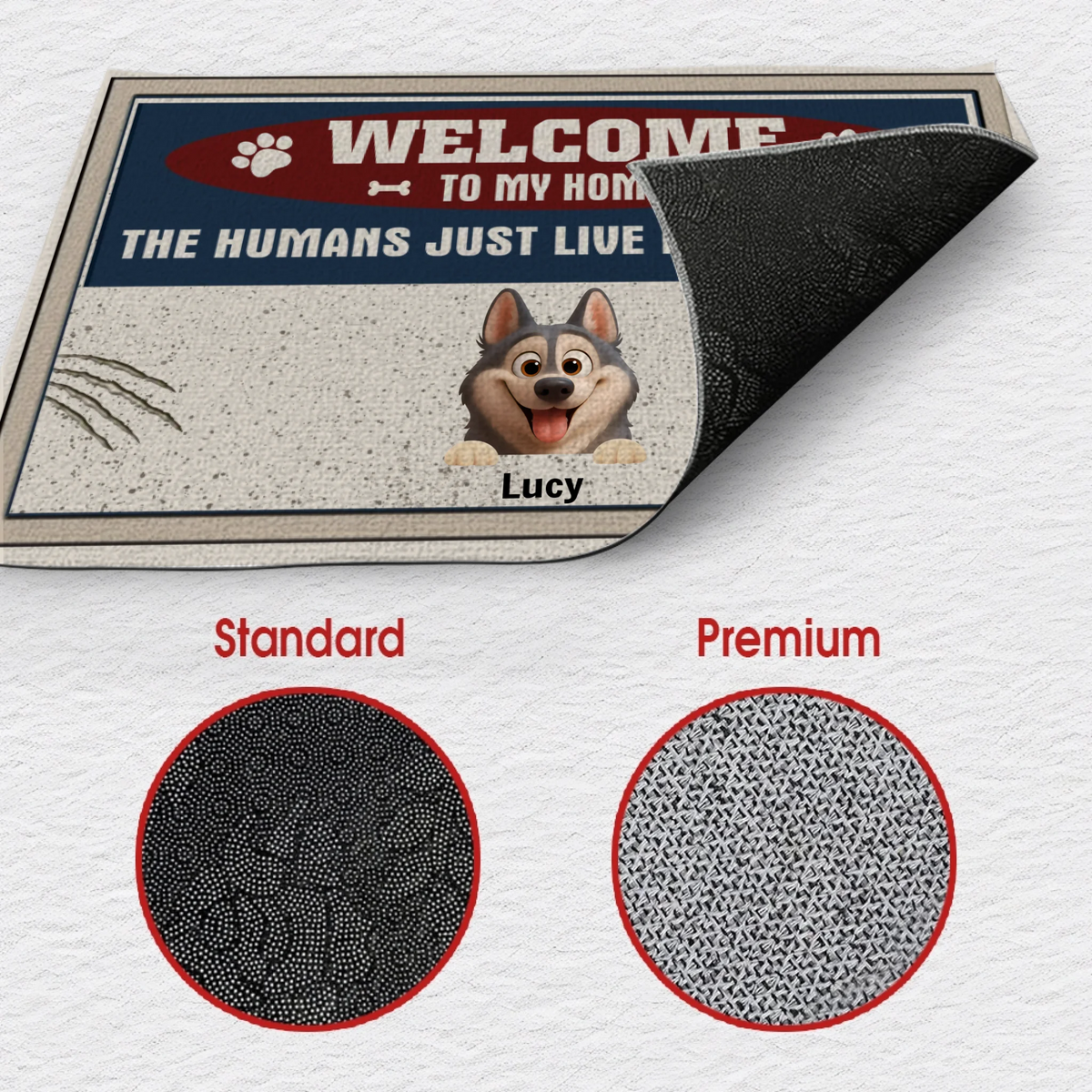 Personalized Dog & Cat Welcome Doormat – Custom Pet Names & Funny Dog Lover Gift