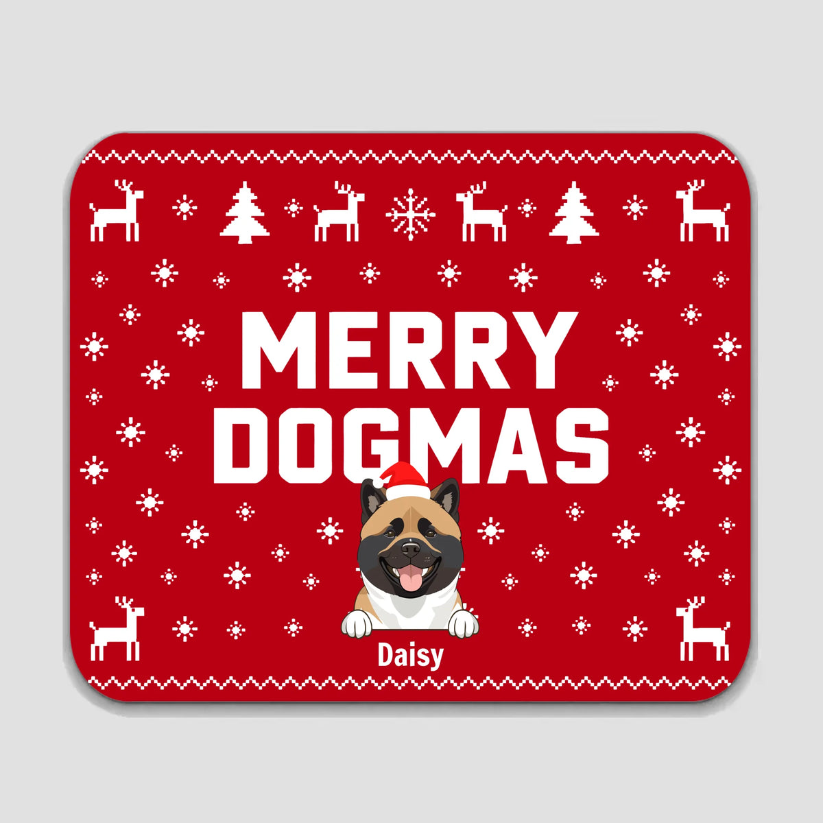 Personalized Christmas Dog Mouse Pad – Merry Dogmas Gift | 89Prints