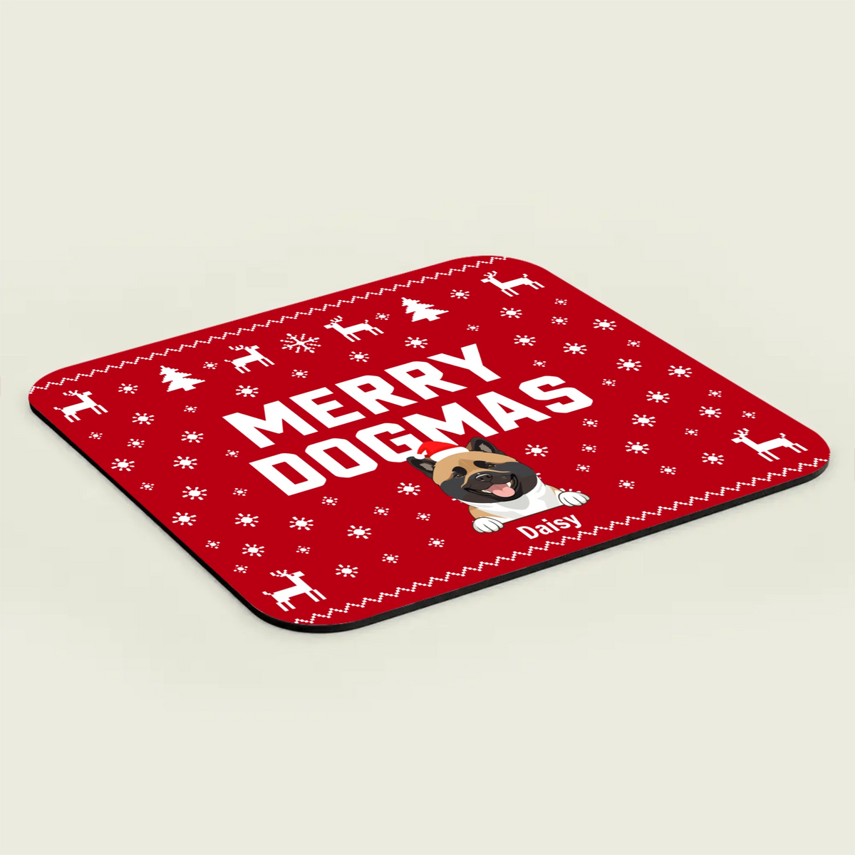 Personalized Christmas Dog Mouse Pad – Merry Dogmas Gift | 89Prints