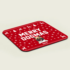 Personalized Christmas Dog Mouse Pad – Merry Dogmas Gift | 89Prints