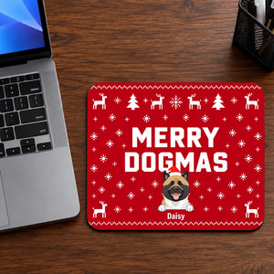 Personalized Christmas Dog Mouse Pad – Merry Dogmas Gift | 89Prints