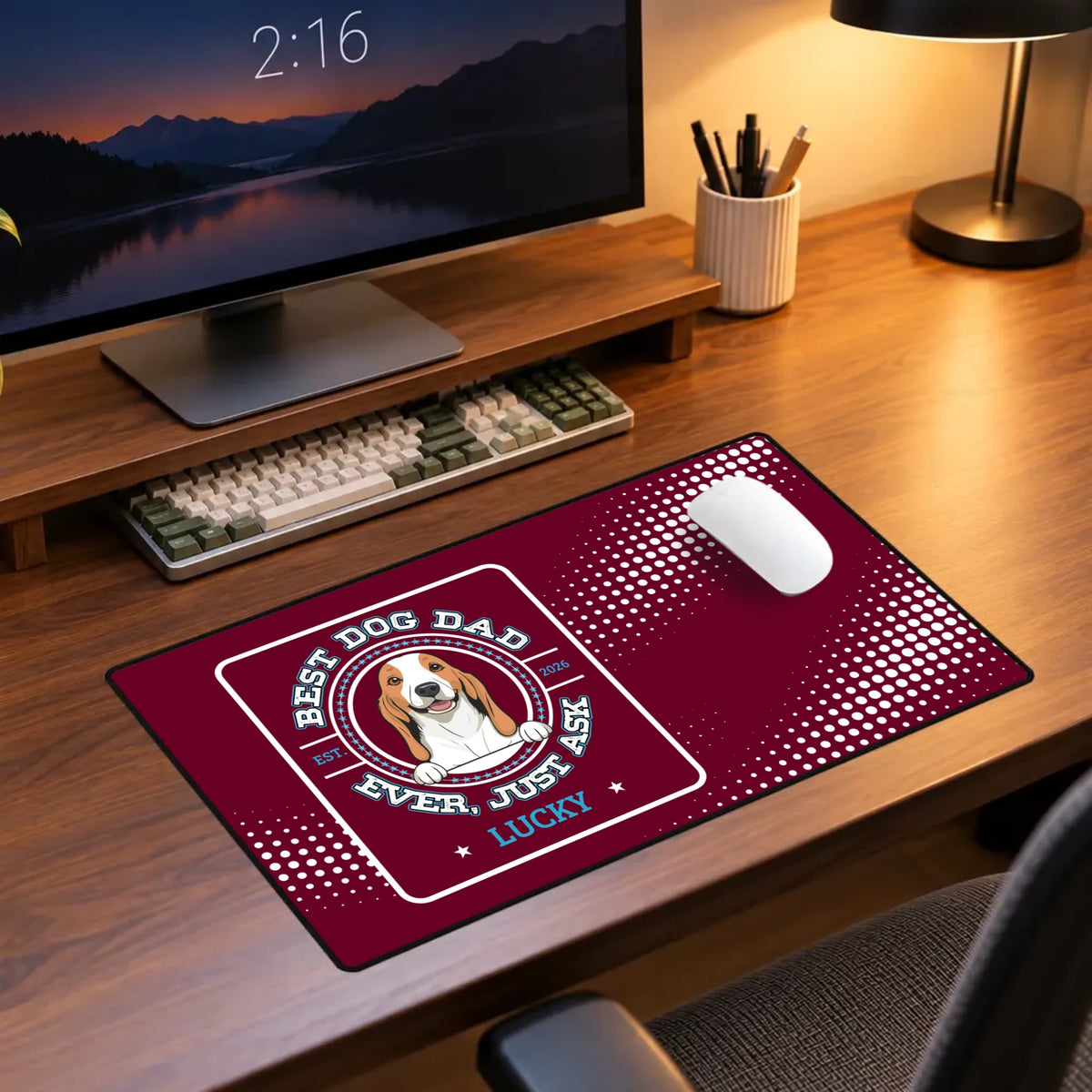 Personalized Best Dog Dad Ever Mouse Pad – Dog Dad Gift | 89Prints