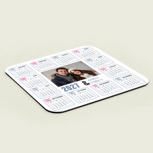 Custom Couple Photo Calendar Mouse Pad 2027 – Personalized Gift | 89Prints