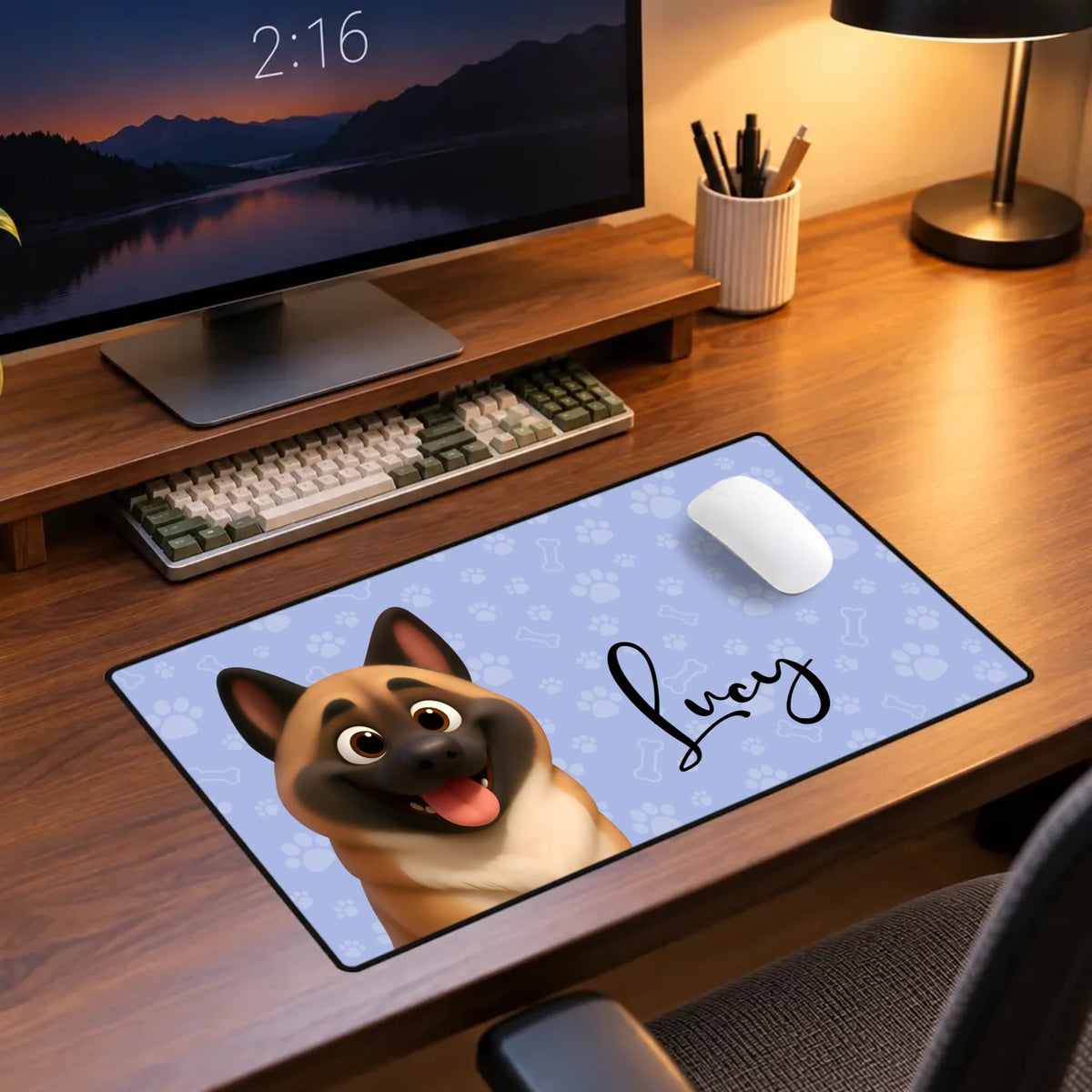Personalized Large Mouse Pad – Custom Dog & Cat Photo Desk Mat