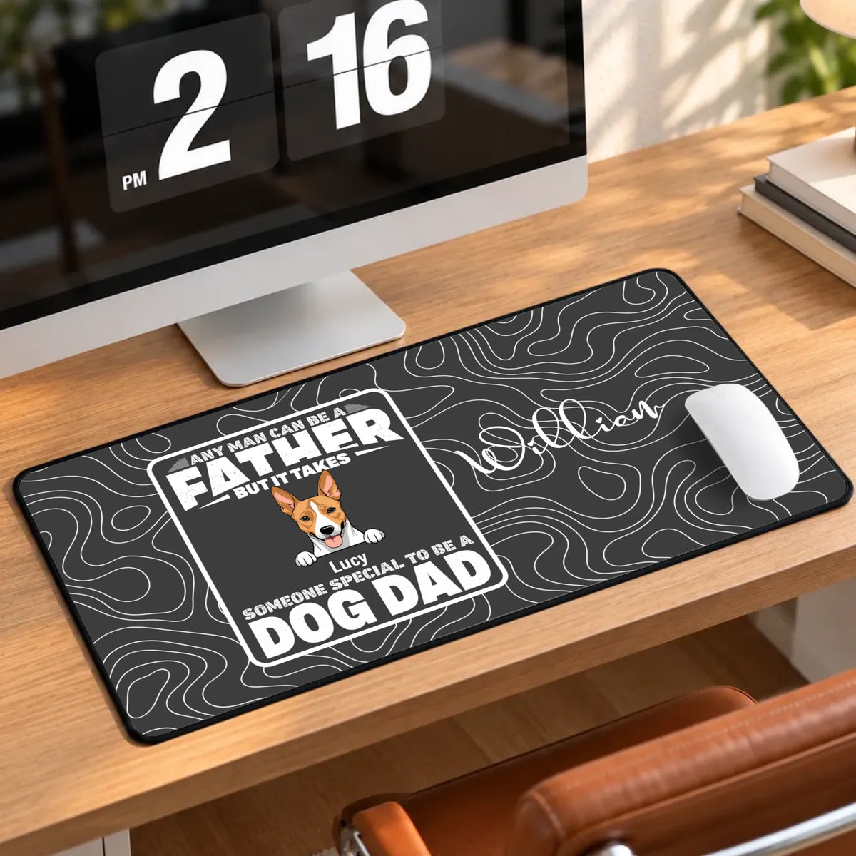 Personalized Dog Dad Mouse Pad with Custom Dog & Name | 89Prints