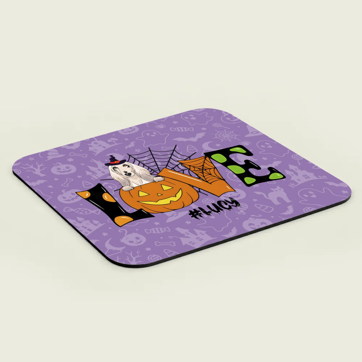 Personalized Halloween Mouse Pad – Custom Dog Name & Spooky Design | 89Prints